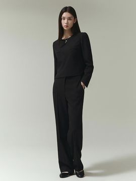 IT MICHAA Formal Straight Stretch Pants (ITP2WPT570) [BLACK]