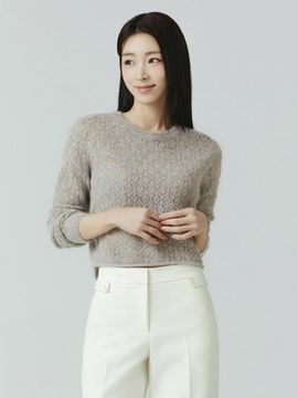 IT MICHAA Fur Blended Knit Regular Fit Pullover (ITO1KPO220)