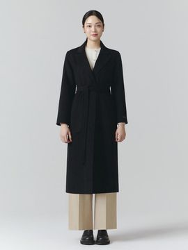 IT MICHAA Handmade Belted Tailored Coat [STRONG BLACK] (ITOAYHL82A)