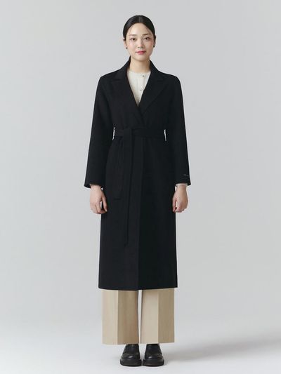 IT MICHAA Handmade Belted Tailored Coat [STRONG BLACK] (ITOAYHL82A)