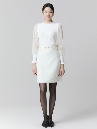 IT MICHAA It MICHAA Semi-A-line Tweed Skirt ITOAYSK570 (2 CO