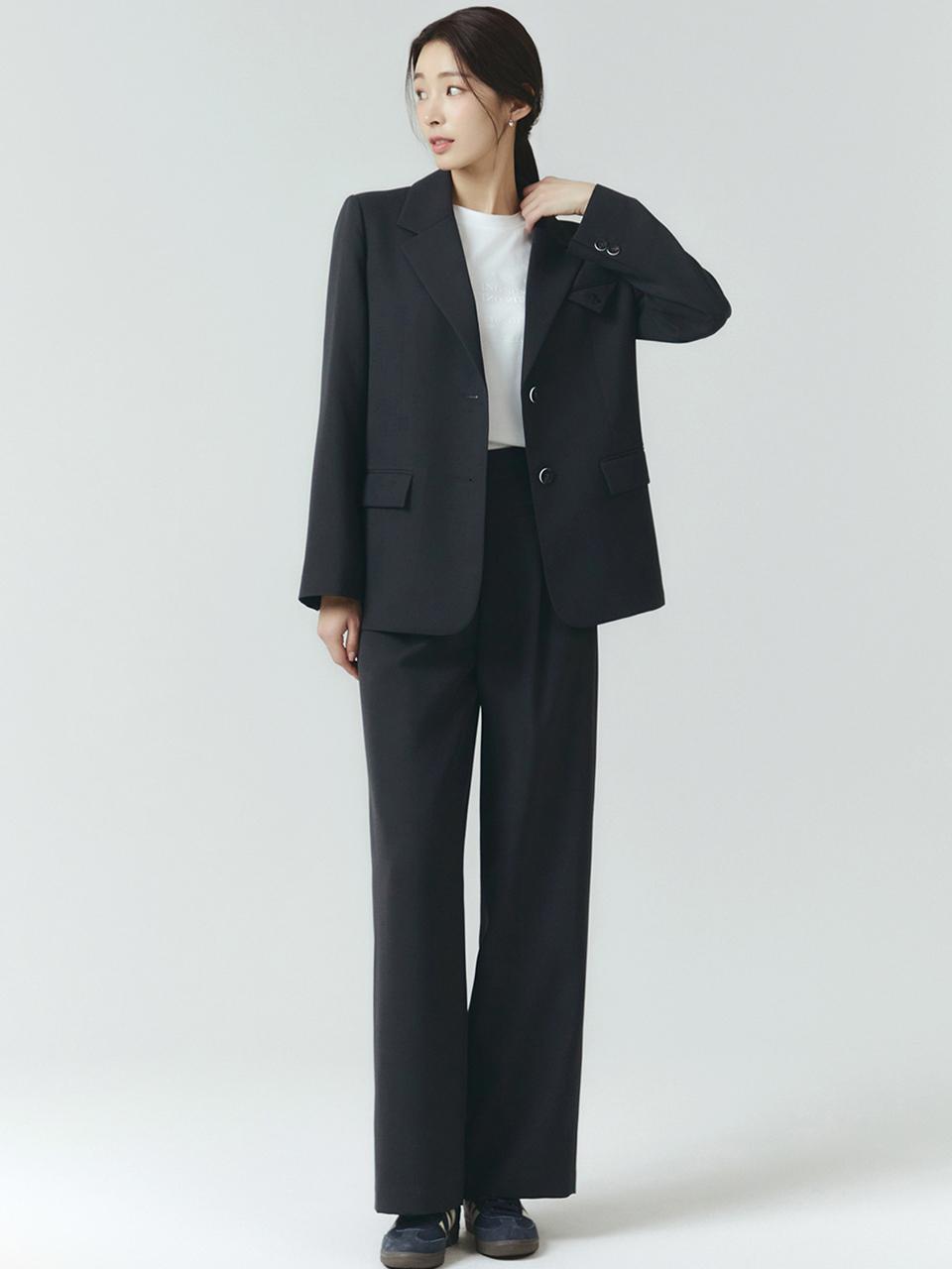 IT MICHAA itMICHAA Embroidered Pocket Two Button Jacket