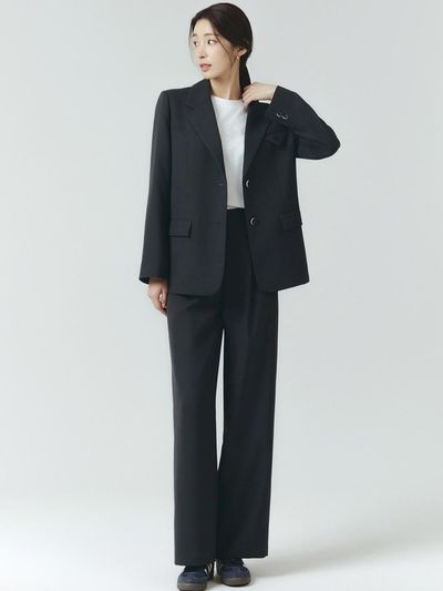 IT MICHAA itMICHAA Embroidered Pocket Two Button Jacket