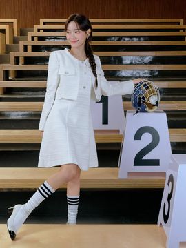 IT MICHAA itMICHAA Texture Lining Tweed dress ITO3WOP610