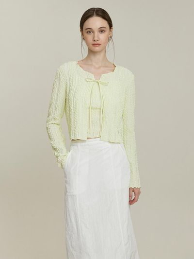IT MICHAA ITSMYSHA Embossed Jersey Top & Cardigan Set (ITP4ZBL840) [2 COLORS]