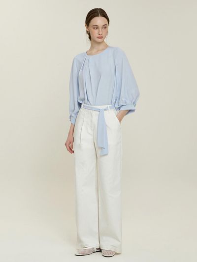 IT MICHAA ITSMYSHA One-Pleat Wide Denim Pants (ITP4DPT850)