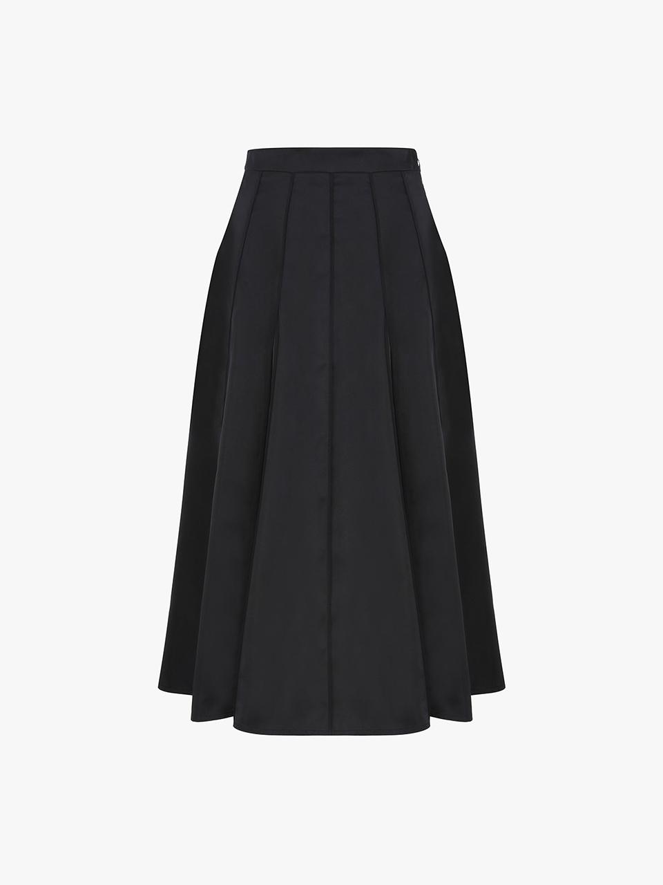 IT MICHAA ITSMYSHA Panel Piping Flare Skirt (ITP4WSK78A) [BLACK]