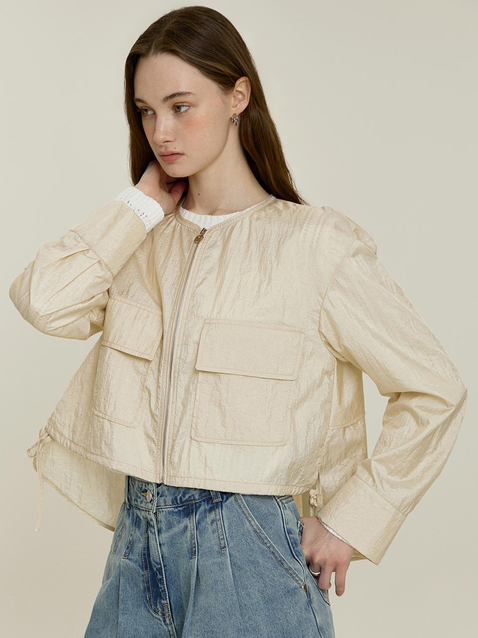 IT MICHAA ITSMYSHA Round Neck Zip-up Blouson Jumper Jacket (ITP5YJP330)