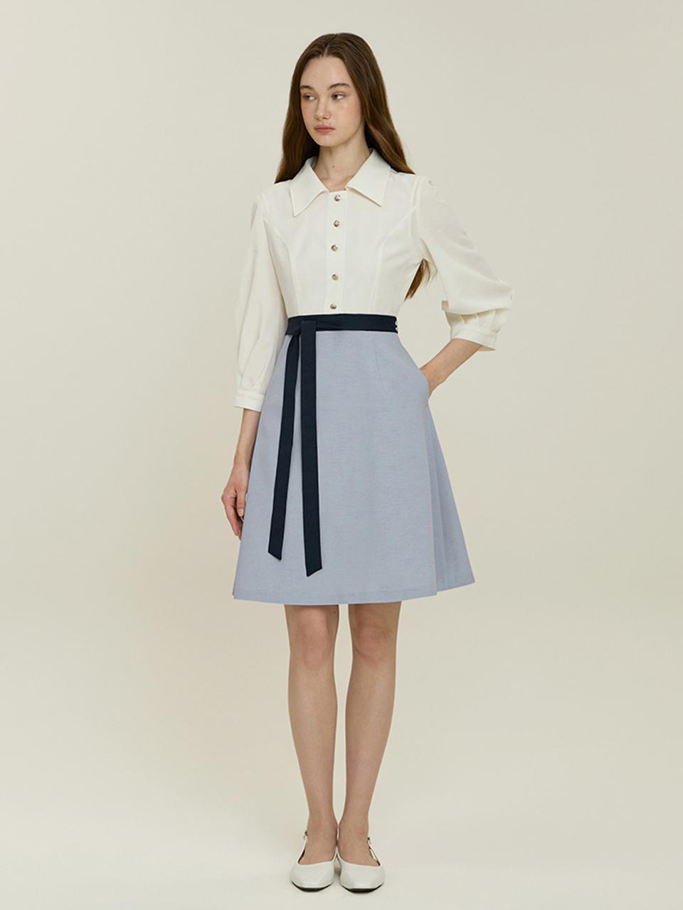 IT MICHAA ITSMYSHA Textured Block Flare Dress (ITP5WOP150)