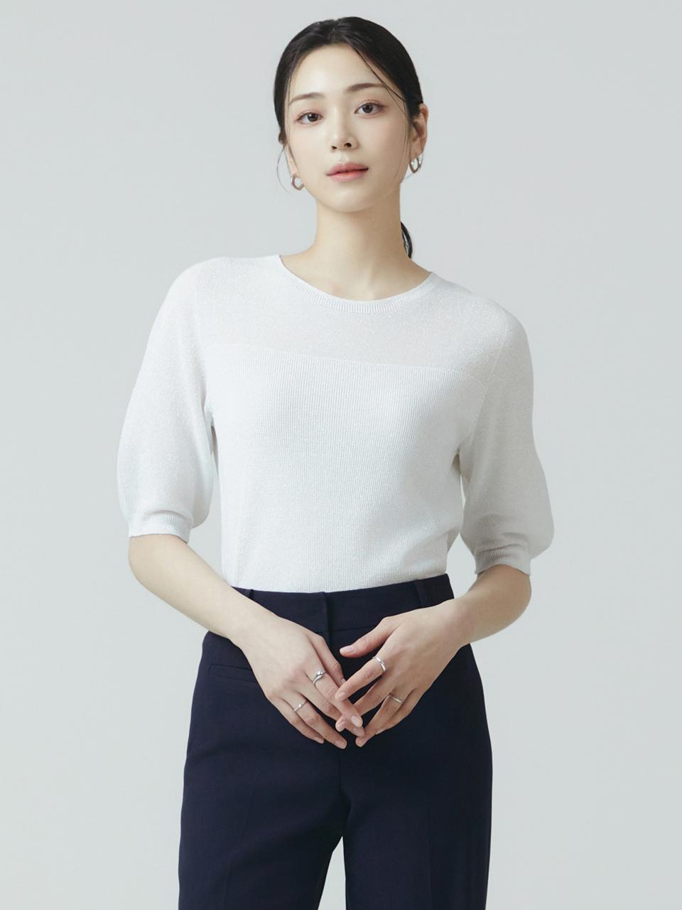IT MICHAA Metal Knit Rayon Blend Pullover Sweater (ITO4BPO100)