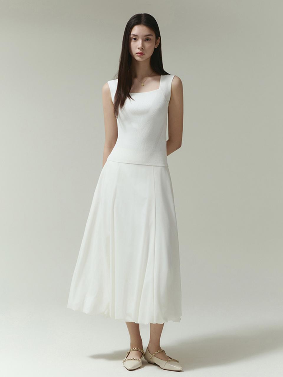 IT MICHAA Nylon Stretch Balloon Midi Skirt (ITP2WSK300)