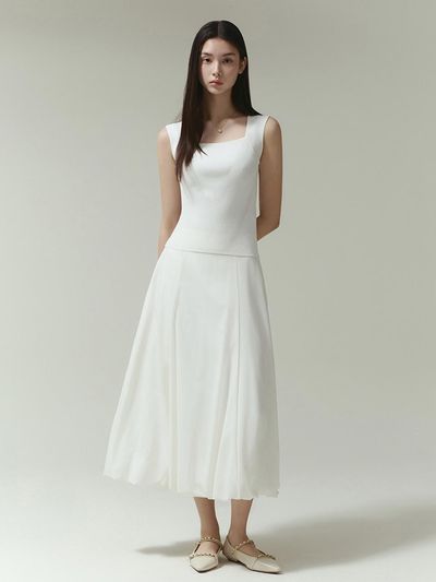 IT MICHAA Nylon Stretch Balloon Midi Skirt (ITP2WSK300)