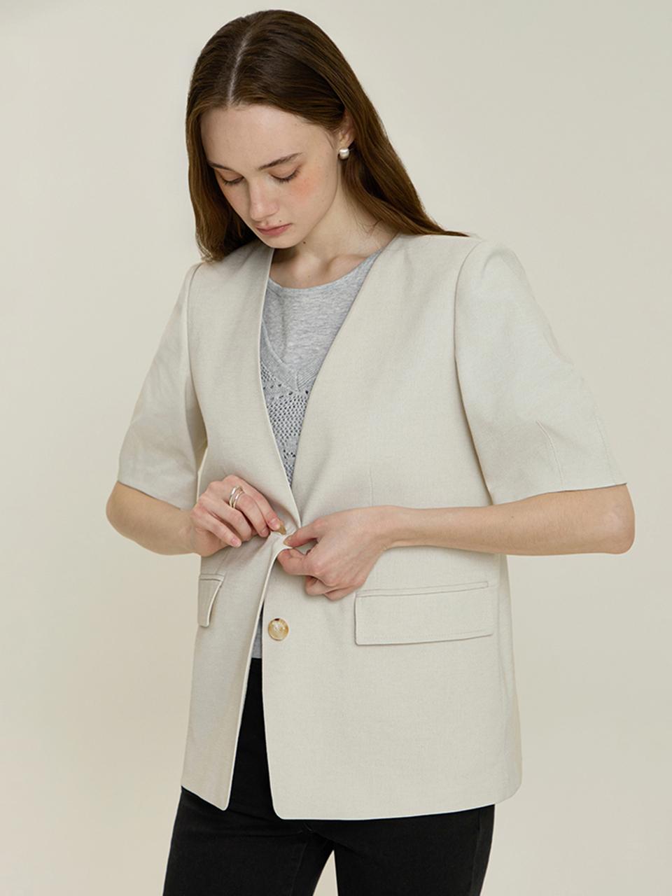IT MICHAA Volume Sleeve No-Collar Blazer (ITP5WJK680)