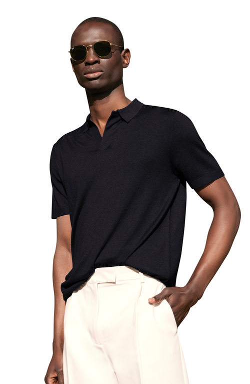 Italic Italic Elliot Featherlight Short Sleeve Polo Shirt