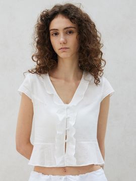ITOV SEOUL Cotton flared blouse WH