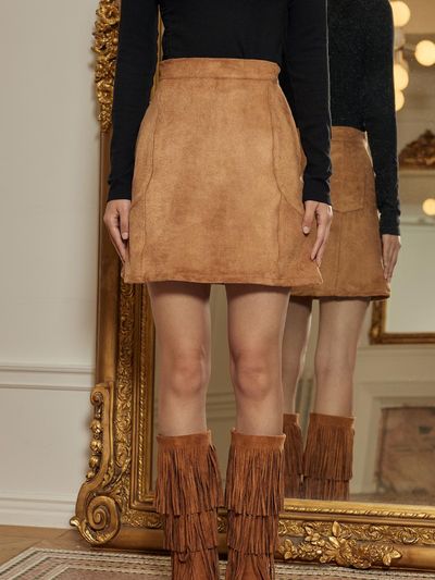 ITOV SEOUL mermaid suede skirt