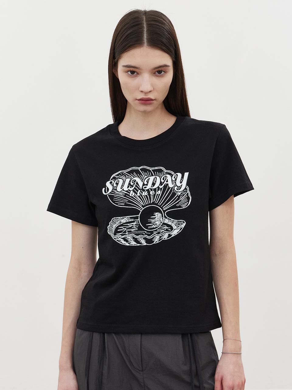 ITOV SEOUL Pearl oystor T-shirt BK