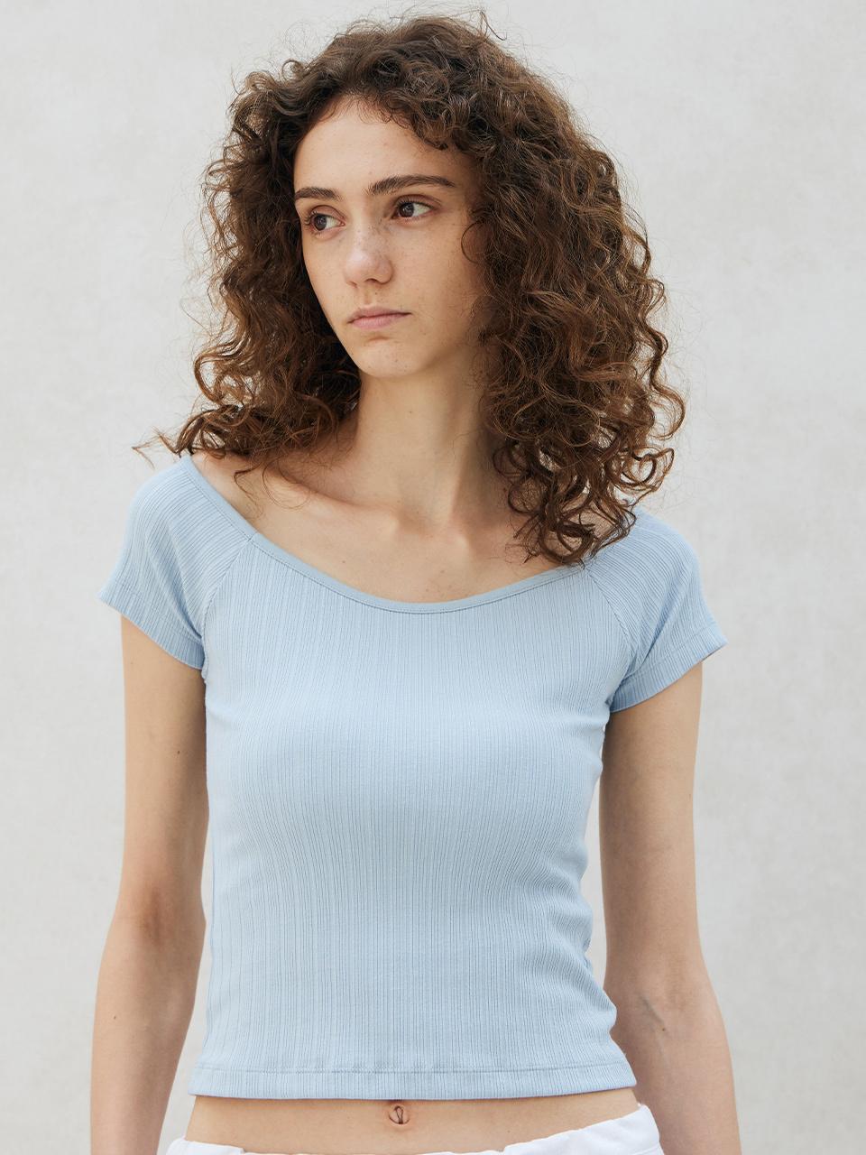 ITOV SEOUL ribbed square neck top BL