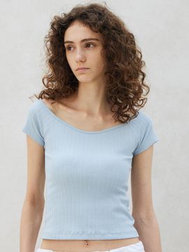 ITOV SEOUL ribbed square neck top BL