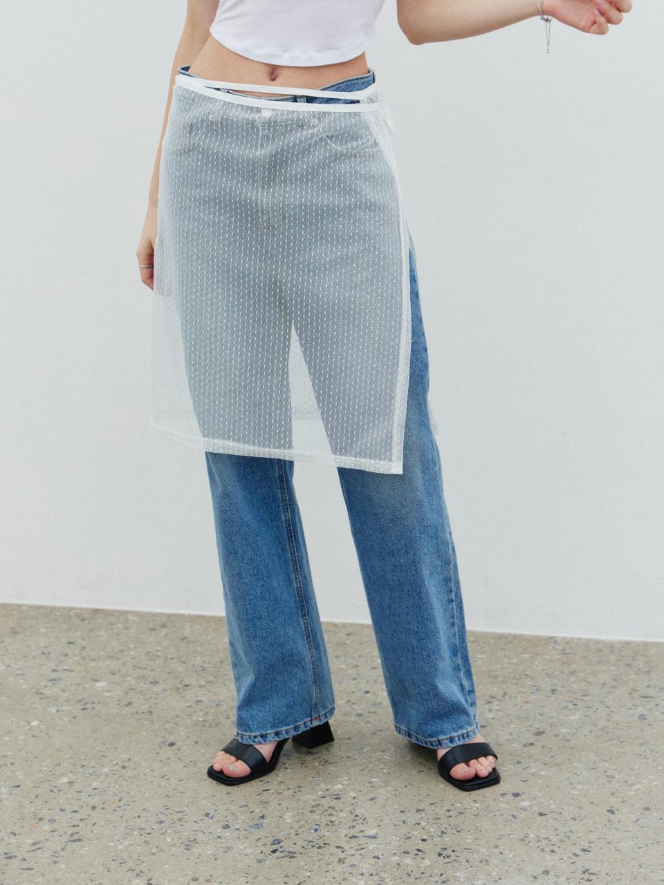 ITOV SEOUL Sheer Layered Wrap Skirt White