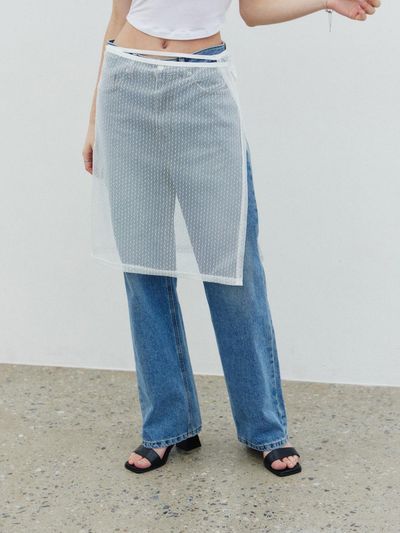 ITOV SEOUL Sheer Layered Wrap Skirt White