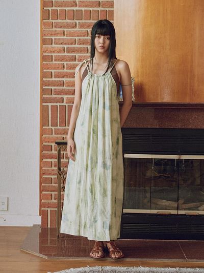 itte IT_Drawstring halter neck dress