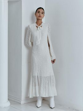 itte IT_Elegant lace ribbon dress_IVORY