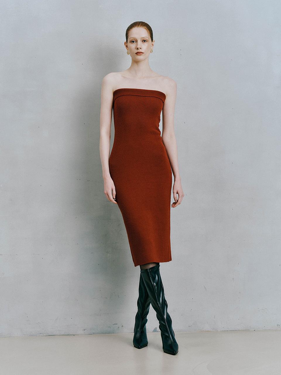 itte IT_Knit tube top dress_RED