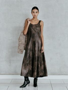 itte IT_Romantic leather dress_BROWN