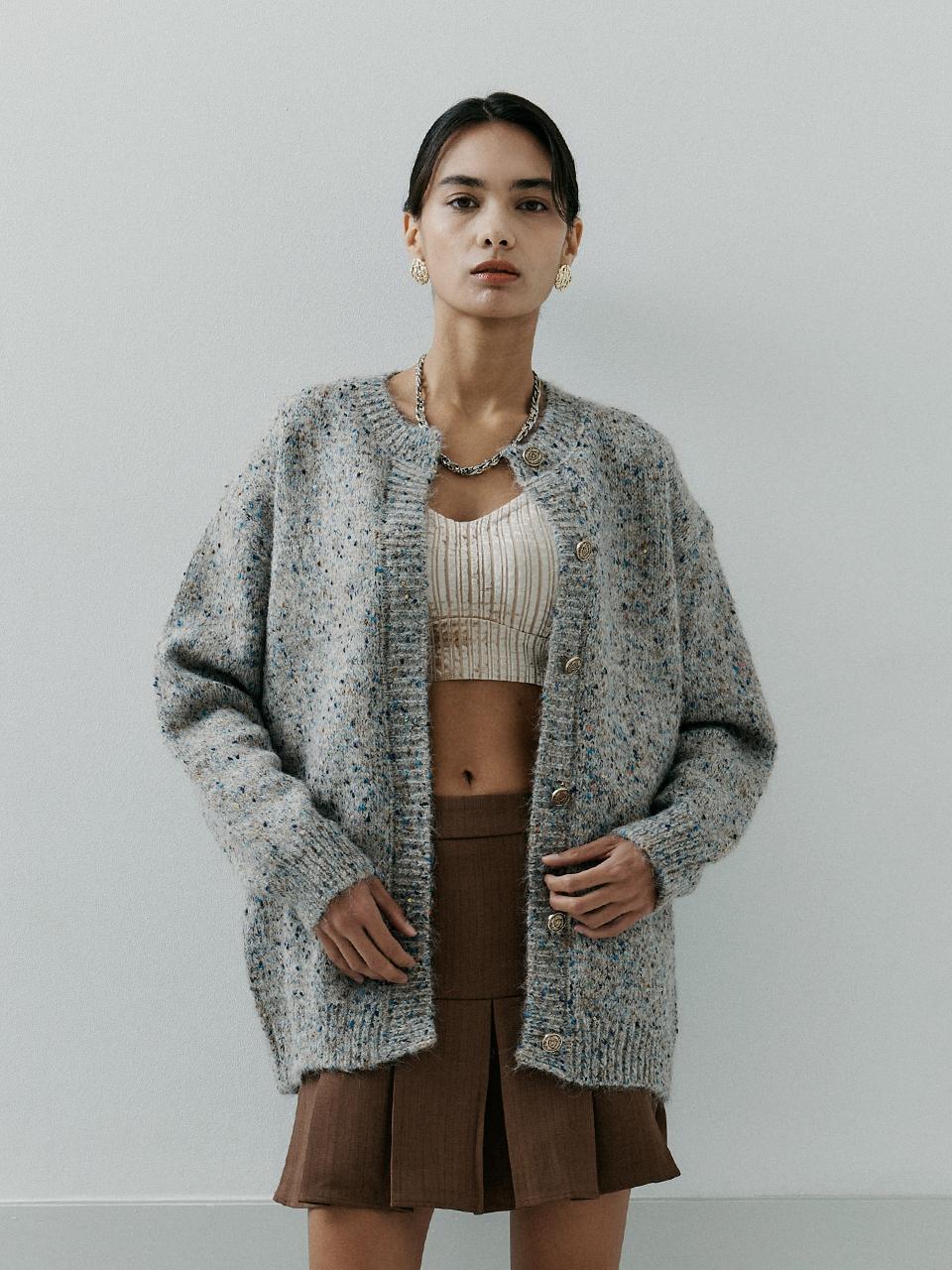 itte IT_Round sequins knit cardigan