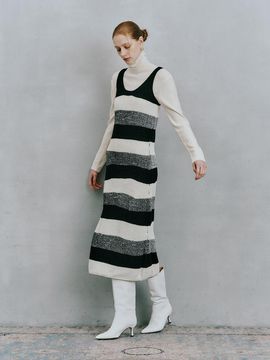 itte IT_Striped knit sleeveless dress