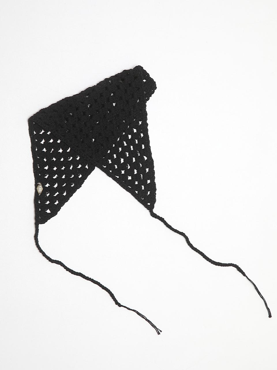 IULAI Net Crochet Bonnet Hair Accessory [Black]