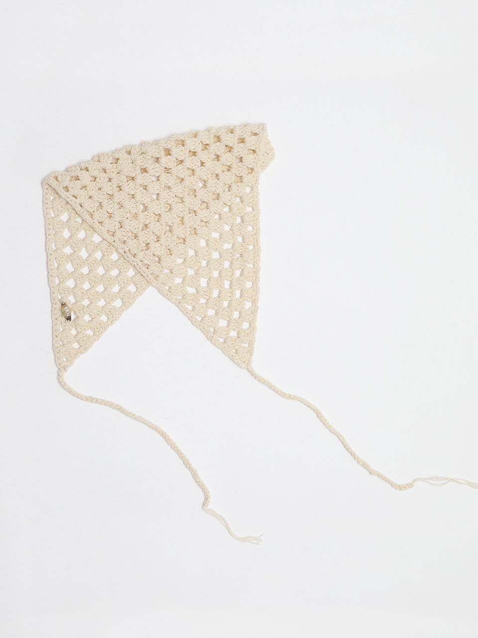 IULAI Net Crochet Bonnet Hair Accessory [Light Beige]