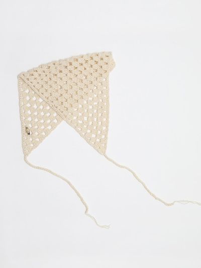 IULAI Net Crochet Bonnet Hair Accessory [Light Beige]