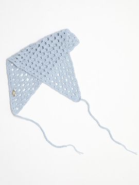 IULAI Net Crochet Bonnet Hair Accessory [Light Blue]