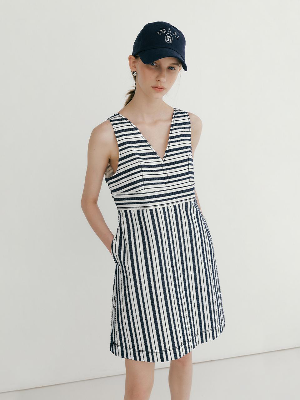 IULAI Poppy Dress_Navy Stripe