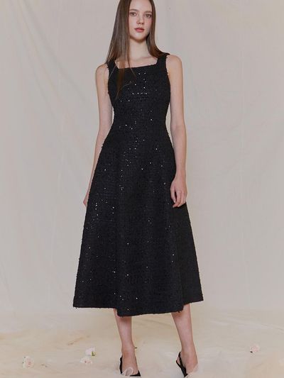 IvanaHelsinki Aurinko Tweed Sequin Dress - Black
