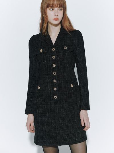 IvanaHelsinki [Exclusive] Lena Velvet Tweed Dress