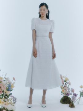 IvanaHelsinki Floral Embellished Flowing Midi Dress [Beige]
