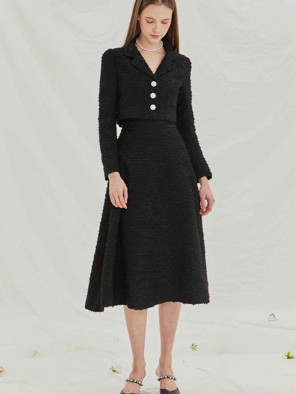 IvanaHelsinki Gracie Tweed Midi Flare Skirt (3 Colors)
