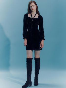 IvanaHelsinki Kaarina Velvet Mini Dress (2 Colors)