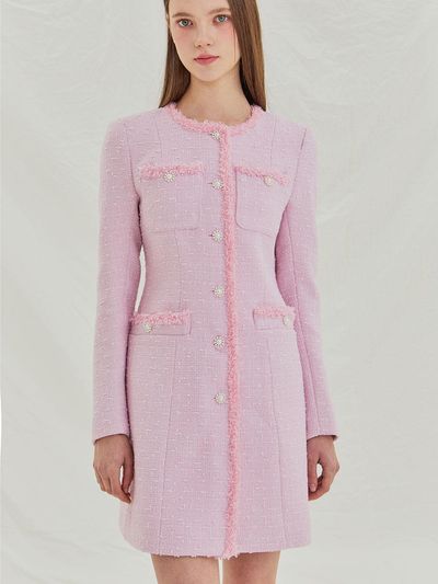 IvanaHelsinki Loistaa Tweed Dress - Pink