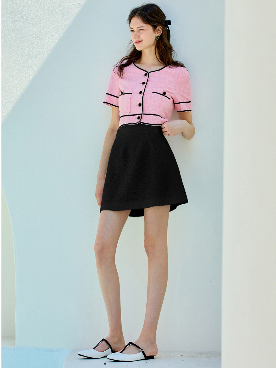 IvanaHelsinki Reeta Block Tweed Skirt (2 Colors)
