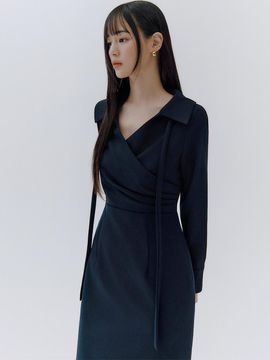 IvanaHelsinki Wrap Midi Versatile Dress(3colors)