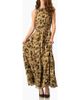 IVONNE IVONNE Abstract Animal Print Chiffon, Sleeveless Cinched-Waist A-Line Maxi Dress - 1
