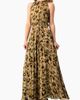 IVONNE IVONNE Abstract Animal Print Chiffon, Sleeveless Cinched-Waist A-Line Maxi Dress - 3