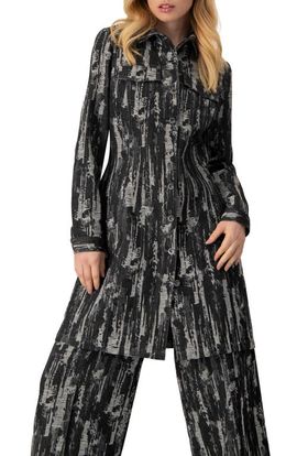 IVONNE IVONNE Abstract Denim Long Jacket