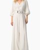 IVONNE IVONNE Belted V-Neck Balloon-Sleeve Wide-Leg Jumpsuit - 1