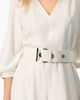 IVONNE IVONNE Belted V-Neck Balloon-Sleeve Wide-Leg Jumpsuit - 4