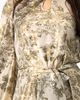 IVONNE IVONNE Botanical Print Satin, Long Sleeve Belted Keyhole Midi Dress - 4